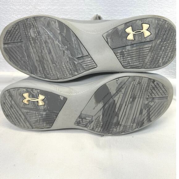 Under Armour Gray Leather Suede Charged Pivot Mid Sneaker women sz 7 - Picture 5 of 6